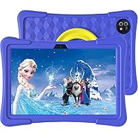 Tablet for Kids, 10 Inch Android 13 Kids Tablet with Kids Case, 6（2+4） GB RAM 64GB ROM, 6000mAh, 1280 * 800 Display, Dual Camera, WiFi, Educational, Parental Control(Dark Blue)