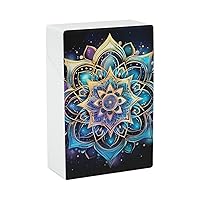 Mandala Lotus Flower Cigarette Case for Men Women Flip Open Cigarette Box Pocket Holder for Home Travel