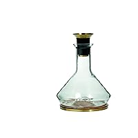 Decanter with Wood Coaster and Micro-Perforated Aerator,Clear
