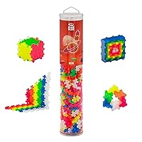 PLUS PLUS – Open Play Tube – 240 Piece Neon Color Mix – Construction Building Stem | Steam Toy, Interlocking Mini Puzzle Blocks for Kids