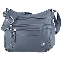 ELDA 10 Pockets Crossbody Purses for Women Medium Pocketbooks Shoulder Bag Ladies Top Handle Satchel Bag Multi Pocket Handbag