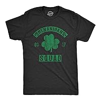 Mens Shenanigans Squad T Shirt Funny St Patricks Day Clover Graphic Saint Paddy Tee