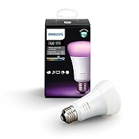 Hue White and Color Ambiance A19 60W Equivalent Dimmable LED Smart Bulb (1 Bulb Compatible with Amazon Alexa Apple HomeKit and Google Assistant)