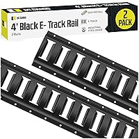 DC Cargo - E Track Tie Down Rail Kit 4' (2 Pack) for Garages, Vans, Trailers, Motorcycle Tie Downs, ATV Mountings - ETrack Bar Rails – Powder-Coat Black - Secure Cargo & Heavy Loads Up to 2,000 lbs