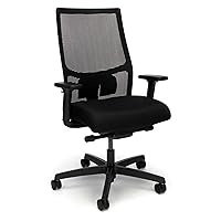 HON Ignition 2.0 Ergonomic Mesh/Fabric Mid-Back Task Chair, Black