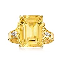 Ross-Simons 7.35 Carat Citrine Ring With White Topaz Accents in 18kt Gold Over Sterling