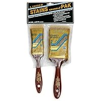 Linzer A-1525 Stain Brush Set, 2 Pieces, White
