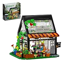 Flower Shop Building Kit Girls for Girls 8-12, Flower House Building Toy with LED Light, Greenhouse Model, Garden House Building Set Compatible for Lego, Great Gift (498 PCS)
