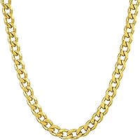 LIFETIME JEWELRY 5mm Cuban Link Chain Necklace for Women and Men 24k Gold Plated