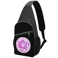 Mandala Sacred Metatron Cub Crossbody Sling Backpack Adjustable Straps Chest Bag for Hiking Traveling Outdoors