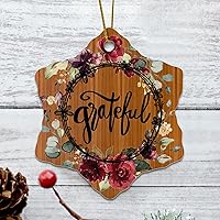 Grateful Housewarming Gift New Home Gift Hanging Keepsake Wreaths for Home Party Commemorative Pendants for Friends 3 Inches Double Sided Print Ceramic Ornament.