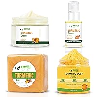 Turmeric Skin Care Series Face Serum Body Scrub Soap Bar Facial cream