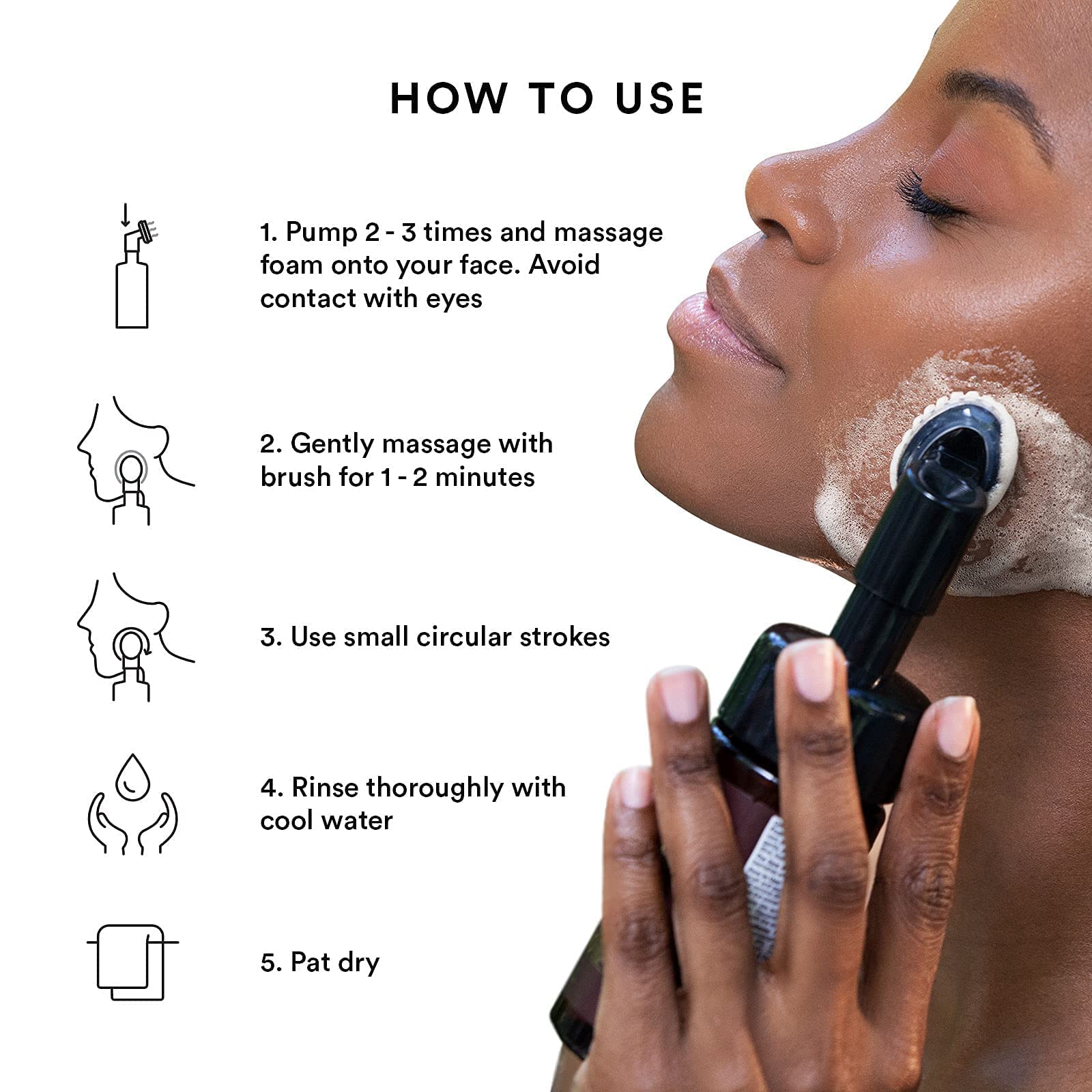 WOW Skin Science Apple Cider Vinegar Foam Exfoliating Face Wash & Brush - Facial Cleanser Acne Face Wash - Face Wash Oily Skin Gentle Face Cleanser - Natural Face Wash Sensitive Skin (5.07 Fl Oz)