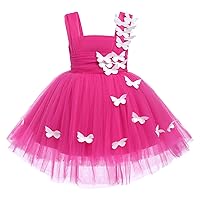 Toddler Baby Girls Butterfly Birthday Dress High Low Tulle Christening Formal Wedding Party Tulle Dresses Photo Shoot