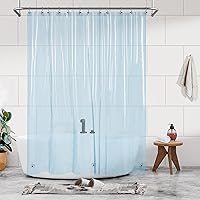 Shower Curtain Liner - Premium Clear Light Blue PEVA Shower Liner with 3 Magnets and Metal Grommets, Waterproof Lightweight Standard Size Shower Curtains for Bathroom - Translucent Light Blue