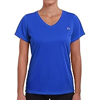 Nepest Women's Short Sleeve Quick Dry T-Shirt V-Neck Moisture Wicking UPF 50+ Tops Athletic Running Performance Shirts