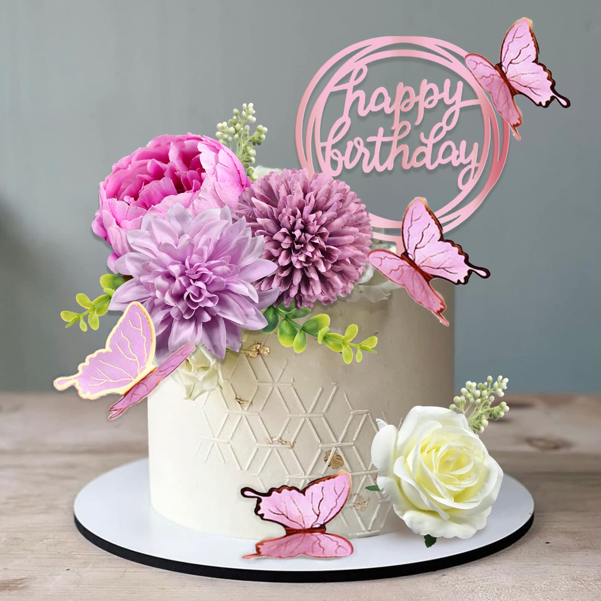 Close-up of a Birthday Cake with Flowers · Free Stock Photo