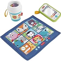Fisher-Price Work From Home Toy Set, 3 take-along baby toys and teether for infants ages 3 months and up