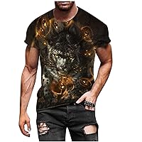 Mens Funny Graphic Shirt Short Sleeve Workout Tee Shirts Casual Stylish Crewneck Tops Athletic Muscle Fitted T-Shirt