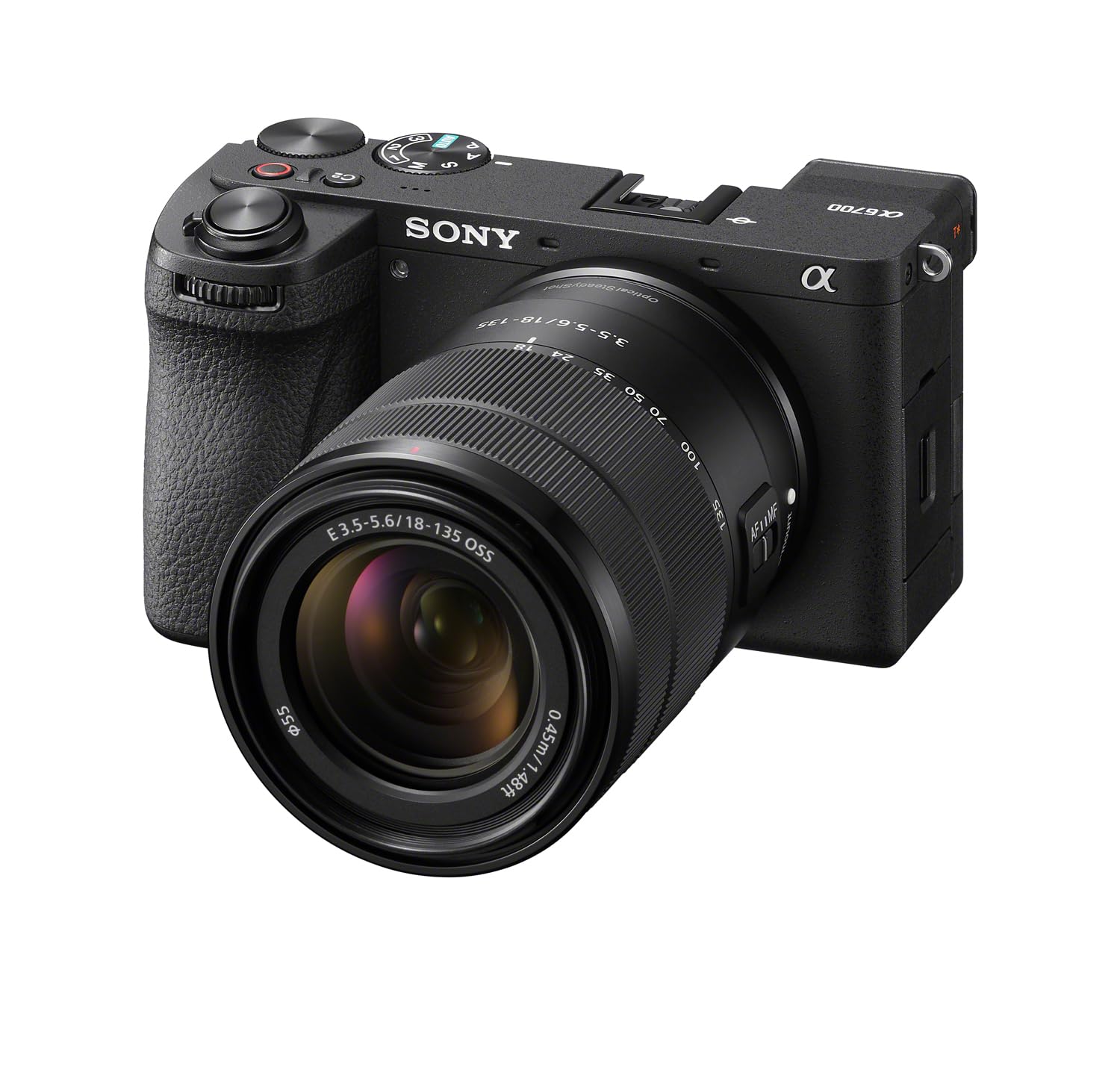 Sony Alpha 6700 – APS-C Interchangeable Lens Camera with 24.1 MP Sensor, 4K Video, AI-Based Subject Recognition, Log Shooting, LUT Handling and Vlog Friendly Functions and 18-135mm Zoom Lens