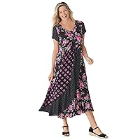 Woman Within Women's Plus Size Rose Garden Maxi Dress