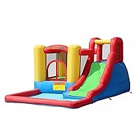 Bounceland Jump and Splash Adventure Bounce House or Water Slide All in one, Large Pool, Fun Bouncing Area with Basketball Hoop, Long Slide with Climbing Wall, UL Certified Blower Included
