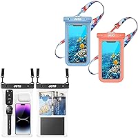 JOTO 2 Pack Waterproof Phone Case Holder Pouch Bundle 2 Pack Large Waterproof Phone Pouch