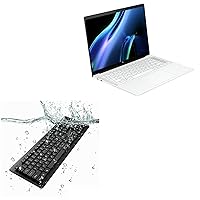 Keyboard Compatible with HP Dragonfly Pro - AquaProof USB Keyboard, Washable Waterproof Water Resistant USB Keyboard - Jet Black