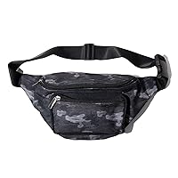 PattyCandy Dark Gray Army Camouflage Graphic Print Fanny Pack