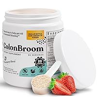 ColonBroom Psyllium Husk Powder Colon Cleanser - Vegan, Gluten Free, Non-GMO Fiber Supplement - Natural, Safe Colon Cleanse for Constipation Relief, Bloating Relief & Gut Health (60 Servings)