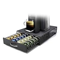 Nespresso Vertuoline Capsule Storage Drawer Vertuo Coffee Holder Metal Multiple Flavors Pods Organizer 40 Pcs Capacity
