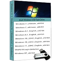 64GB Bootable USB Drive for Windows 11 / Win 10 / Win 8.1 / Win 7 / Win XP, Ideal for Reinstallation, Password Reset, UEFI/Legacy Support, Data Recovery, and Repair Tool