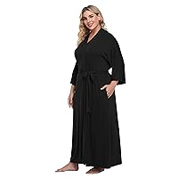 Women's Plus Size Long Bathrobe Soft Kimono Maternity Robes Lightweight Sleepwear
