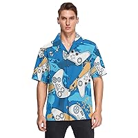 Video Game Camo Men's Hawaiian Shirts Short Sleeve Button Down Vacation Mens Beach Shirts