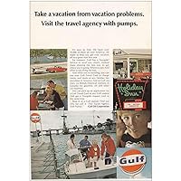 RelicPaper 1968 Gulf Oil: Holiday Inn, Boat, Gas Station, Gulf Oil Print Ad