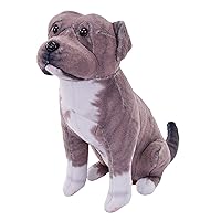 Wild Republic Rescue Dog, Pitbull, Stuffed Animal, with Sound, 5.5 inches, Gift for Kids, Plush Toy, Fill is Spun Recycled Water Bottles