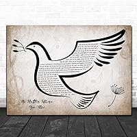 No Matter Where You Are Vintage Dove Bird Song Lyric Print