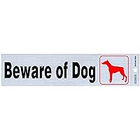 Hillman 839830 Beware of Dog Self Adhesive Sign, Nickel, Black and Red Mylar, 2x8 Inches 1-Sign