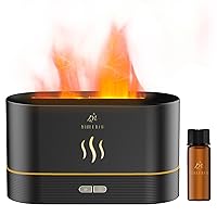 Flame Diffuser Mist Humidifier Aromatherapy Diffuser with Waterless Auto-Off Protection for Spa Home Yoga Office（Black）