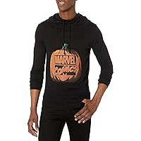 Marvel Men's Comics Logo Halloween Pumpkin Cowl Neck