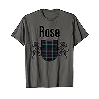 Rose Clan Scottish Name Coat Of Arms Tartan T-Shirt