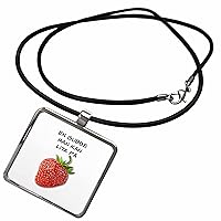 A Strawberry With Swedish Text With Double Meaning - Necklace With Pendant (ncl-360744)
