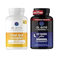 DR EMIL NUTRITION Total Gut Complex and EZ Doze Plus Bundle - Gut Health Supplement & Sleep Support Capsules with Melatonin