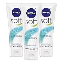 NIVEA Soft Cream, Refreshingly Soft Moisturizing Cream, Body Cream, Face Cream, and Hand Cream, 3 Pack of 2.6 Oz Tubes
