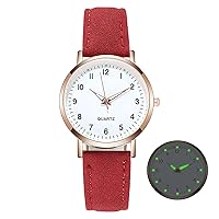 Women Luminous Wrist Watch, Simple Retro Ladies Leather Belt Quartz Watch, Gift for Mother and Wife