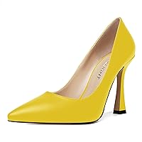 Womens Solid Dress Slip On Matte Elegant Pointed Toe Stiletto High Heel Pumps Shoes 4 Inch