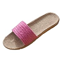 Women's Comfort Slides Sandals Summer Women's Summer Fashion Indoor and Outdoor Non Slip Comfortable Woven Linen