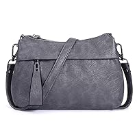 HUA ANGEL Soft Leather Cross Body Handbags For Women Elegant Small Crossbody Shoulder Bags For Women Mini Leather Handbags With Multi Zippered Pockets For Travel Shopping Work Party