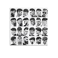 RCIDOS Men's Hair Guide Poster Hair Salon Poster Barber Posters (5) Canvas Painting Posters And Prints Wall Art Pictures for Living Room Bedroom Decor 12x12inch(30x30cm) Unframe-style