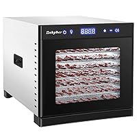 8 Layer Food Dehydrator for Jerky(67 Recipes), Large Drying Space with 8.2ft²,LED Touch, 24H Timer,167°F Temperature Control&Low-Noise,700W Dryer for Fruit,Veggies,Herbs,Dog Treats and Yogurt